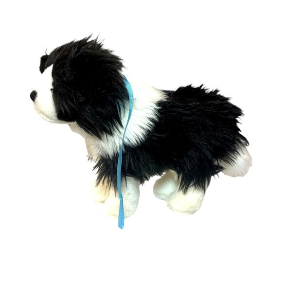 American Girl Saige's Black‎ and White Border Collie Dog with Leash - Picture 1 of 8